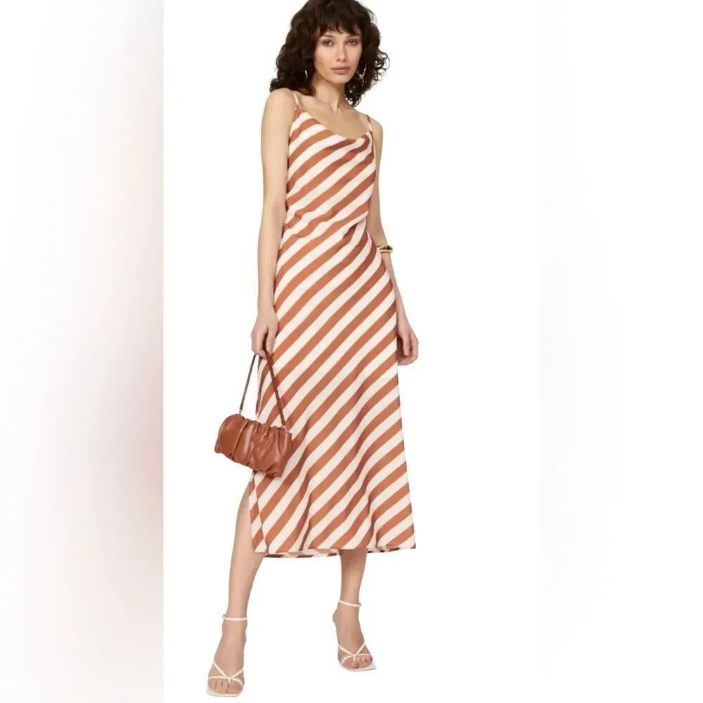 Slate & Willow Copper Stripe Slip Dress Size XS